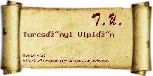 Turcsányi Ulpián névjegykártya
